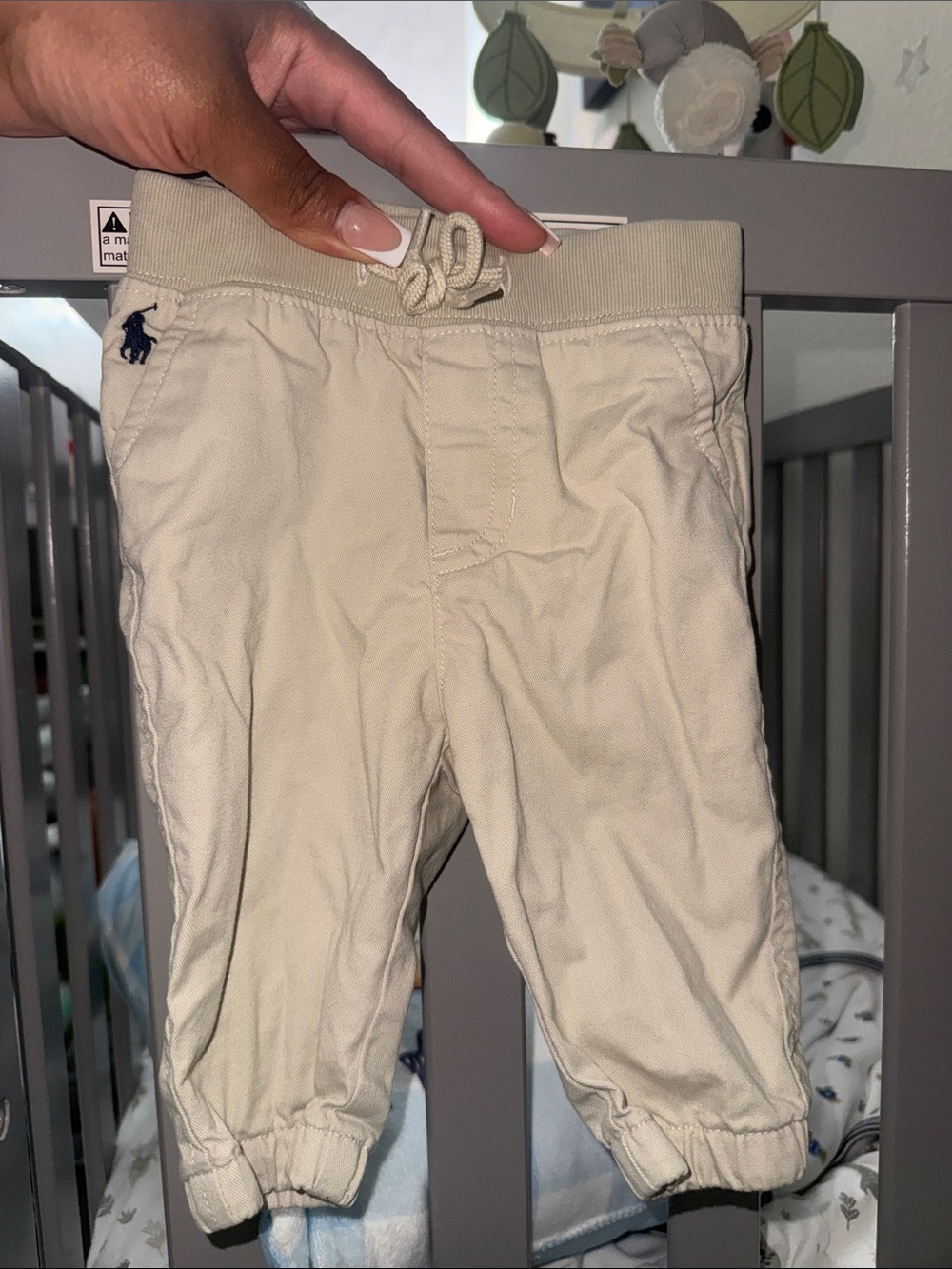 Ralph Lauren Beige Elastic Waist Jogger Pants